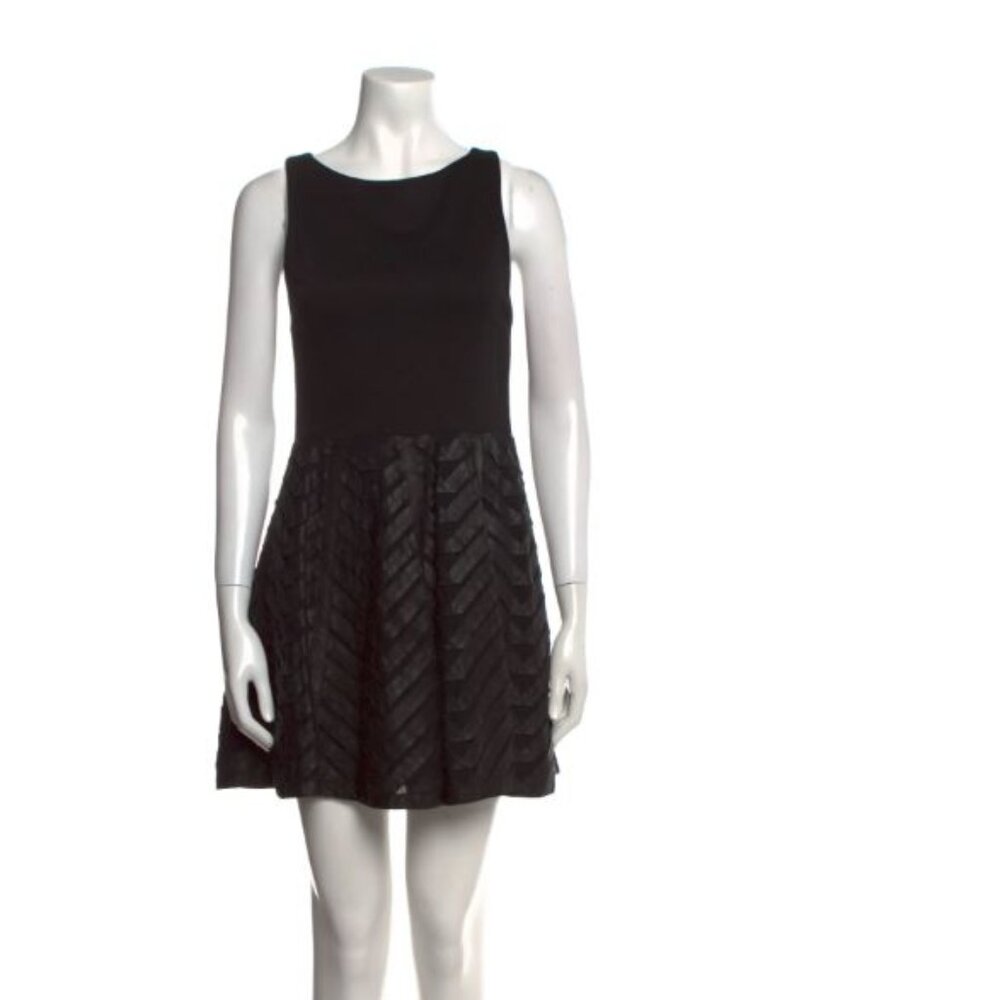Alice + Olivia Zilla Leather Mini Back Dress